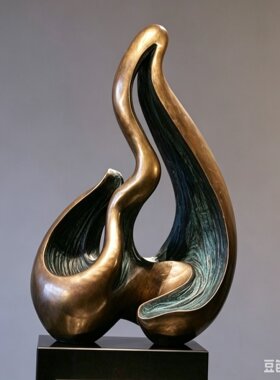 现代简约红色抽象艺术摆件家居装饰品客厅玄关雕塑工艺品