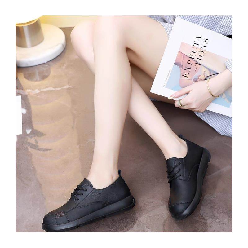 中老年妈妈鞋平底系带休闲皮鞋2025秋季新款软底女单鞋厨房工作鞋,淘宝优惠券,粉丝福利购,淘宝优惠卷