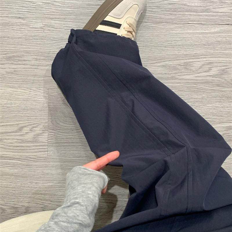 藏青色阔腿工装裤女秋冬加绒胖妹妹mm梨形身材高腰遮胯休闲运动裤,淘宝优惠券,粉丝福利购,淘宝优惠卷