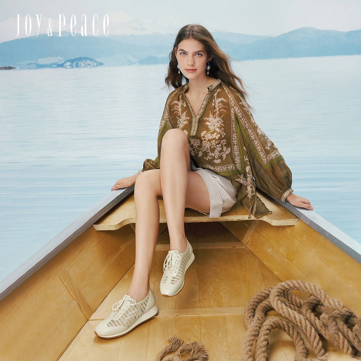 真美诗岛屿假日2026春新款柔软羊皮透气镂空编织坡跟厚底德训鞋女,淘宝优惠券,粉丝福利购,淘宝优惠卷