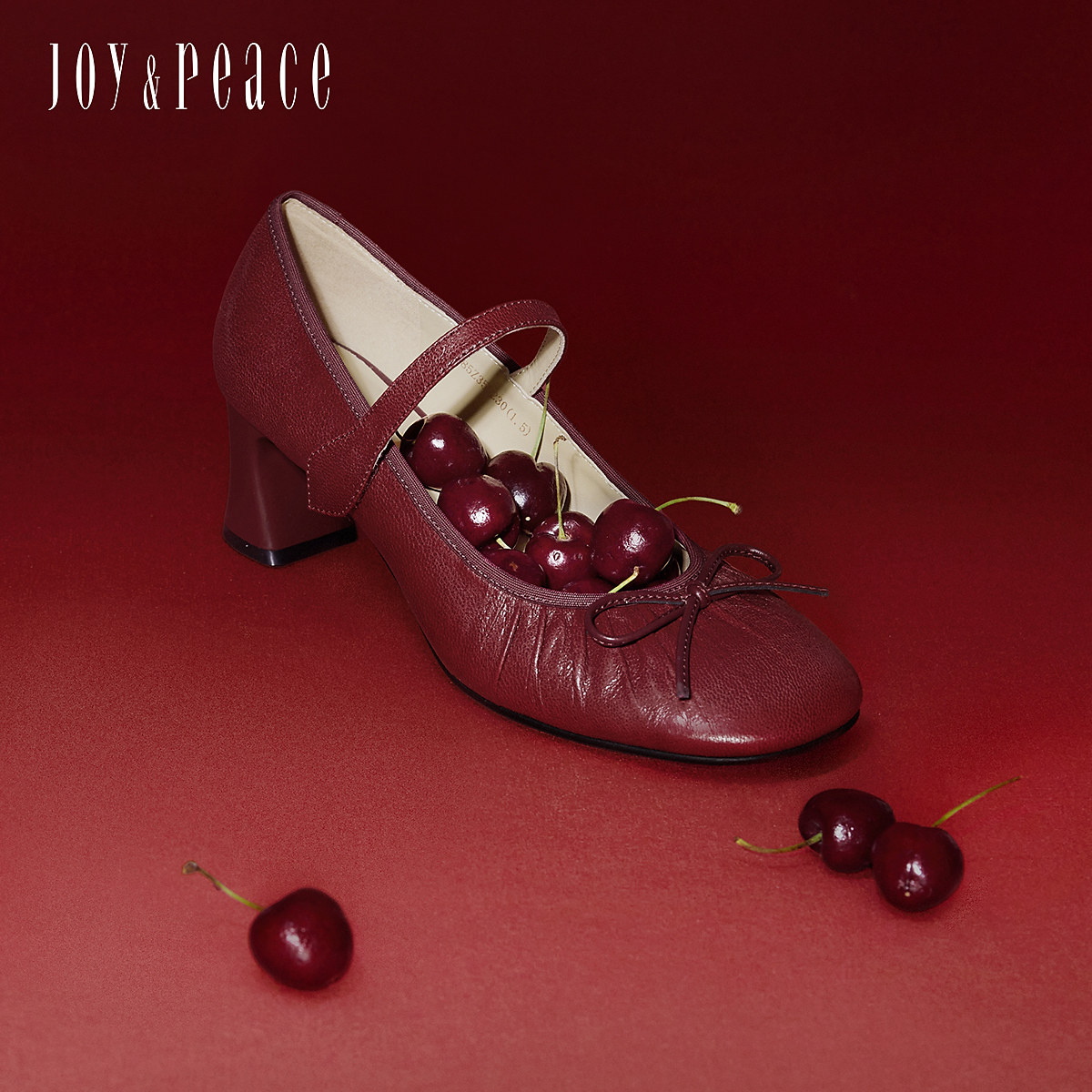 真美诗温柔滤镜2026春季新款羊皮红色粗高跟芭蕾舞鞋玛丽珍单鞋女,淘宝优惠券,粉丝福利购,淘宝优惠卷