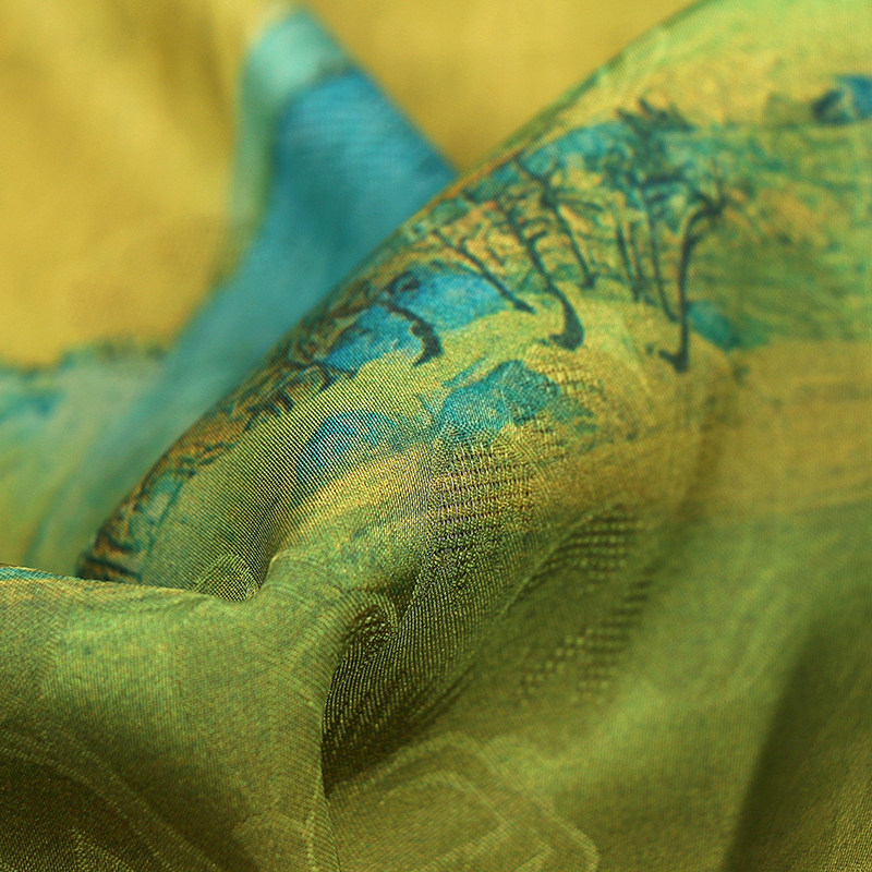 红云纱花萝印花面料 旗袍连衣裙包包手工DIY布料 只此青绿印花布,淘宝优惠券,粉丝福利购,淘宝优惠卷