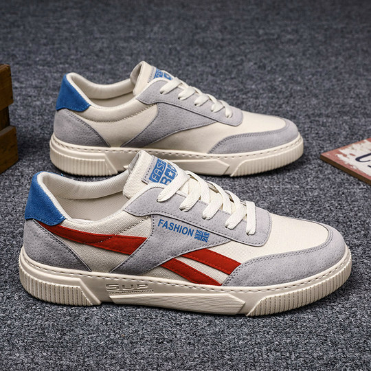 男鞋2024新款韩版百搭帆布潮鞋秋季平底板鞋运动上班夏季网红透气