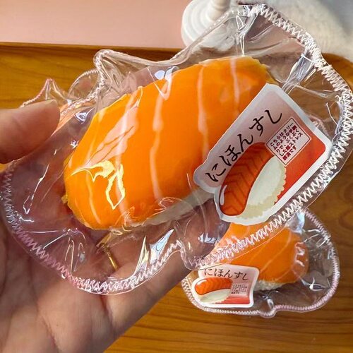 三文鱼寿司捏捏解压慢回弹泥感爆浆食品级硅胶粘袋平价女减压玩具 - 图2