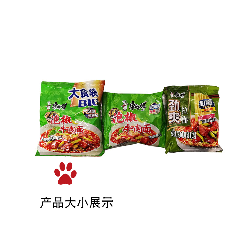 康师傅大食袋BIG泡椒牛肉面147g*24袋方便面速食泡面整箱包邮 - 图2