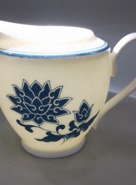 醴陵老瓷器群力釉下彩80年代139兰牡丹纹奶杯公道杯原厂一级正品