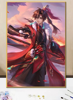 孙权王者荣耀人物diy数字油画