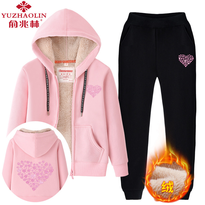 女童加绒加厚保暖运动套装打底裤 俞兆林奇傲裤子