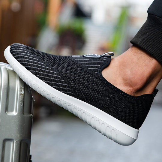 回力男鞋一脚蹬软底老北京布鞋中老年散步爸爸鞋子爷爷防滑老人鞋