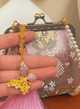 成品中国风复古手工包锦缎棉布搭扣零钱包国风礼物可放银行卡