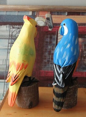 田园风鹦鹉木质酒柜装饰品包邮