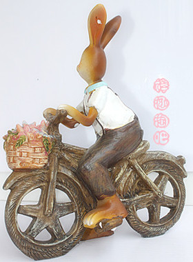 田园风兔子摆件树脂工艺品