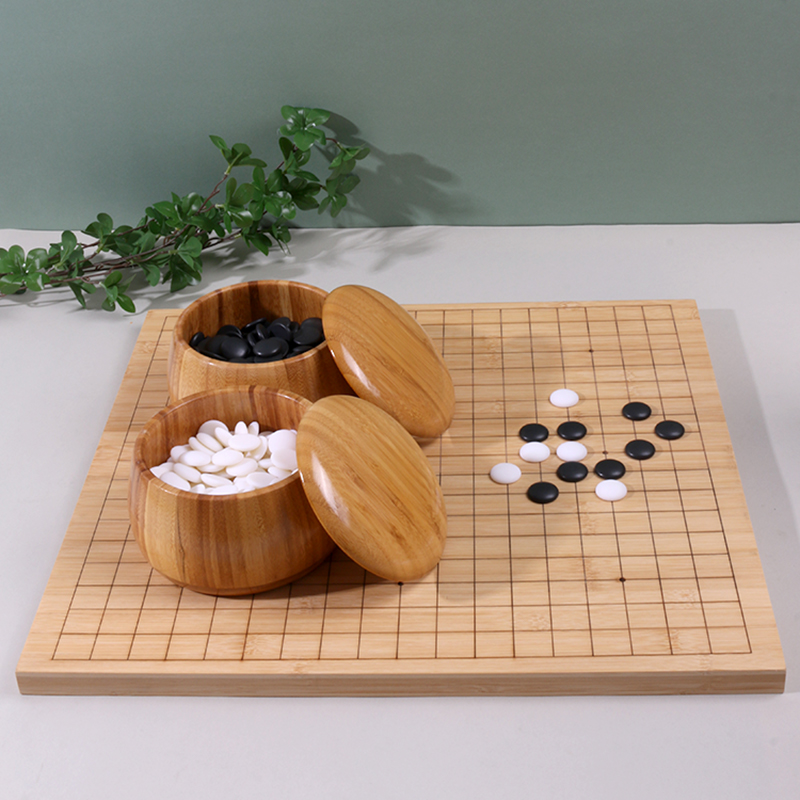 围棋比赛专用套装13路19路双面木棋盘儿童学生五子棋成人仿玉棋子 - 图1