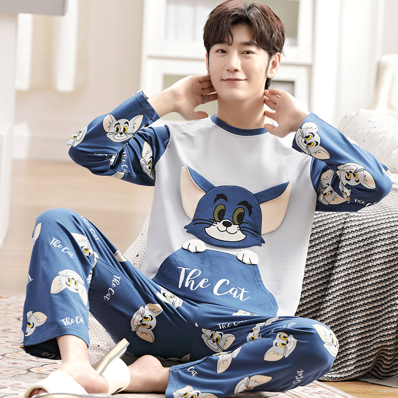 春秋季长袖纯棉卡通青少年睡衣 绮秀芬睡衣/家居服套装