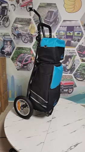 出口正品两轮双包行李拖车购物自行车拖车手拉车铝合金拖挂车旅行 - 图1