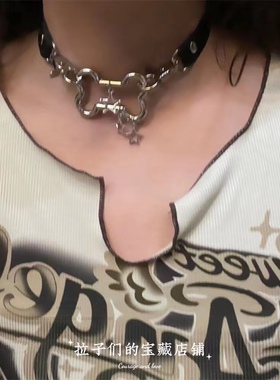 骨头项圈choker颈饰亚文化朋克暗黑配饰辣妹小狗项链酷小众女颈链