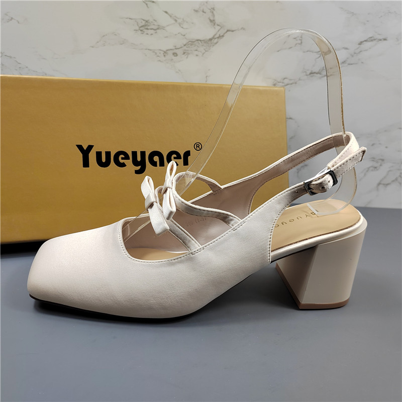 月芽儿正品法式方头玛丽珍鞋女2025年新款仙女风粗跟后空单鞋凉鞋,淘宝优惠券,粉丝福利购,淘宝优惠卷