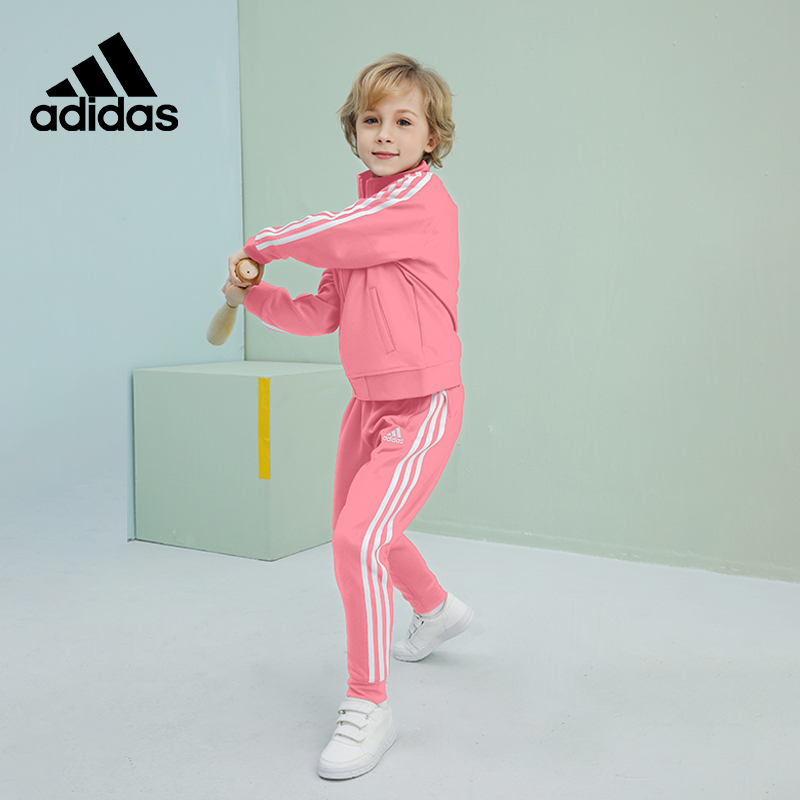 adidas阿迪达斯童装儿童套装男女童春秋运动服洋气外套长裤两件套-图0