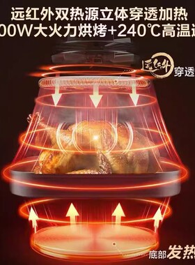 苏泊尔KD70Y86空气炸锅7L大容量免翻面可视化远红外电炸锅24新款