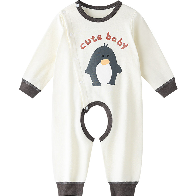 婴儿春秋款打底衣小月龄纯棉开档睡衣男宝宝外出春装开裆连体衣服,淘宝优惠券,粉丝福利购,淘宝优惠卷