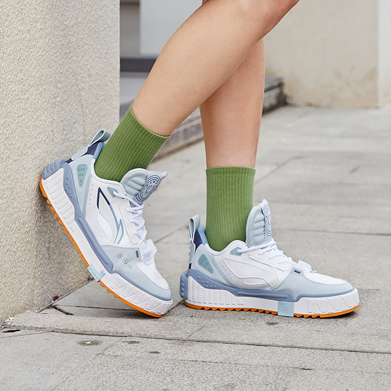 中国李宁男鞋板鞋小白鞋休闲运动鞋春秋透气女鞋白色潮鞋 AGCS075 - 图0