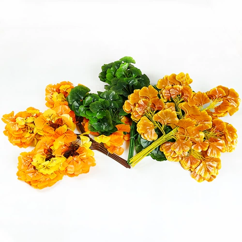 Моделирование гинкго листья фальшивые ветви украшают желтые листья пластиковые цветочные цветы.