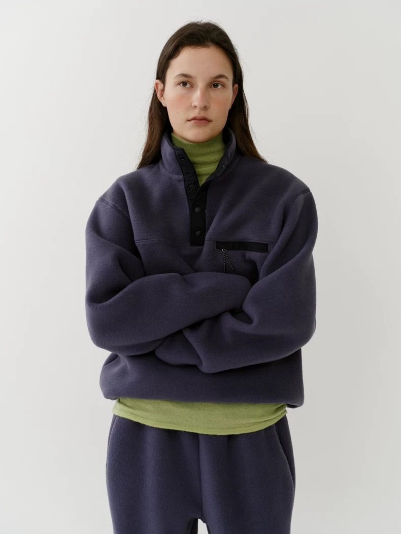 现货 lerobe 26春季新款韩国时尚休闲抓绒半纽扣上衣/ 加绒卫裤女,淘宝优惠券,粉丝福利购,淘宝优惠卷