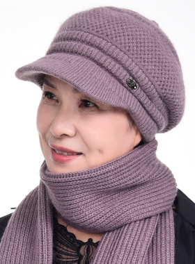 中老年人帽子女冬天毛线帽