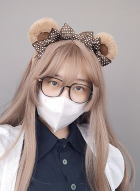 手作日式可爱毛绒熊耳Lolita头饰cosplay配饰兽耳发箍