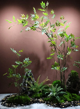 高端仿真马醉木橱窗造景植物室内仿生绿植装饰树大型假树简约景观