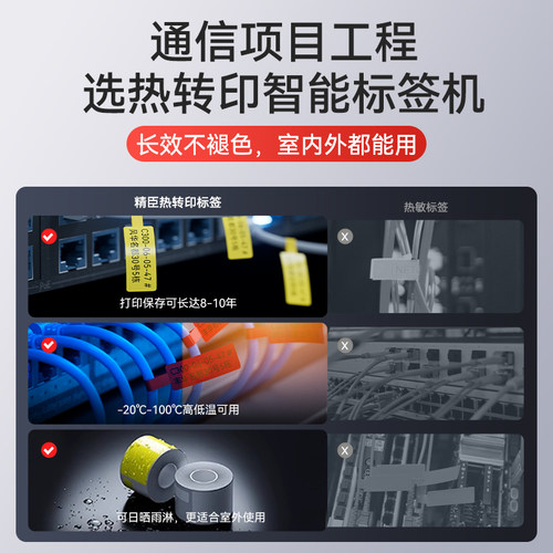 精臣Z401/M3线缆标签打印机蓝牙通信机房网线刀型手持便携式通讯光纤网络布线电线标识不干胶条码碳带热转印 - 图2