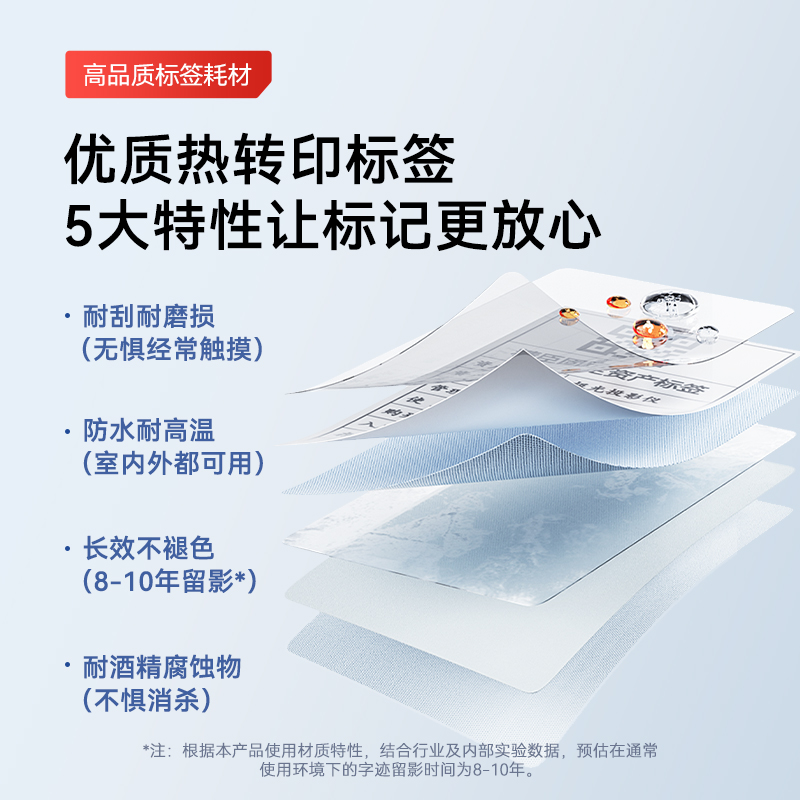 精臣M2/M3/B32/Z401标签纸固定资产文件夹档案盒侧面办公分类印章热转印不干胶标签贴纸索引贴标记防水打印纸-图0