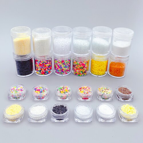 Diy超轻粘土仿真食玩材料 糖拉冰沙糖粉巧克力碎花生碎椰蓉面包糠 - 图2
