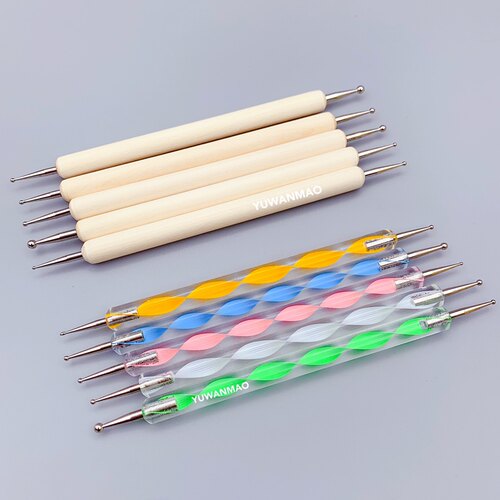 丸棒压痕笔五件套超轻粘土软陶人偶戳洞压眼嘴巴微缩食玩制作工具 - 图2