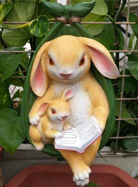 园林景观花园摆件可爱创意仿真小狗考拉母子兔龙猫庭院装饰挂件