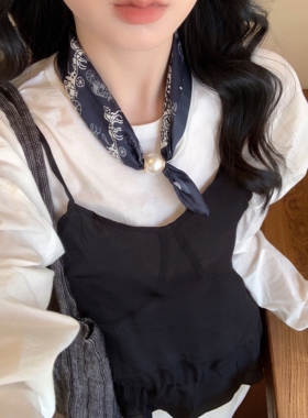 丝巾磁吸珍珠扣百搭颈饰通勤遮纹