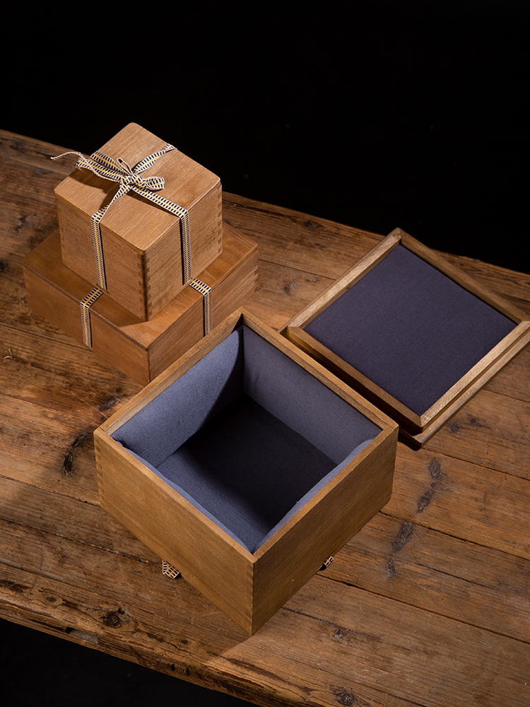 木质定制木盒礼盒日式盒桐茶杯空花瓶复古茶壶陶瓷木包装盒礼品盒-图0