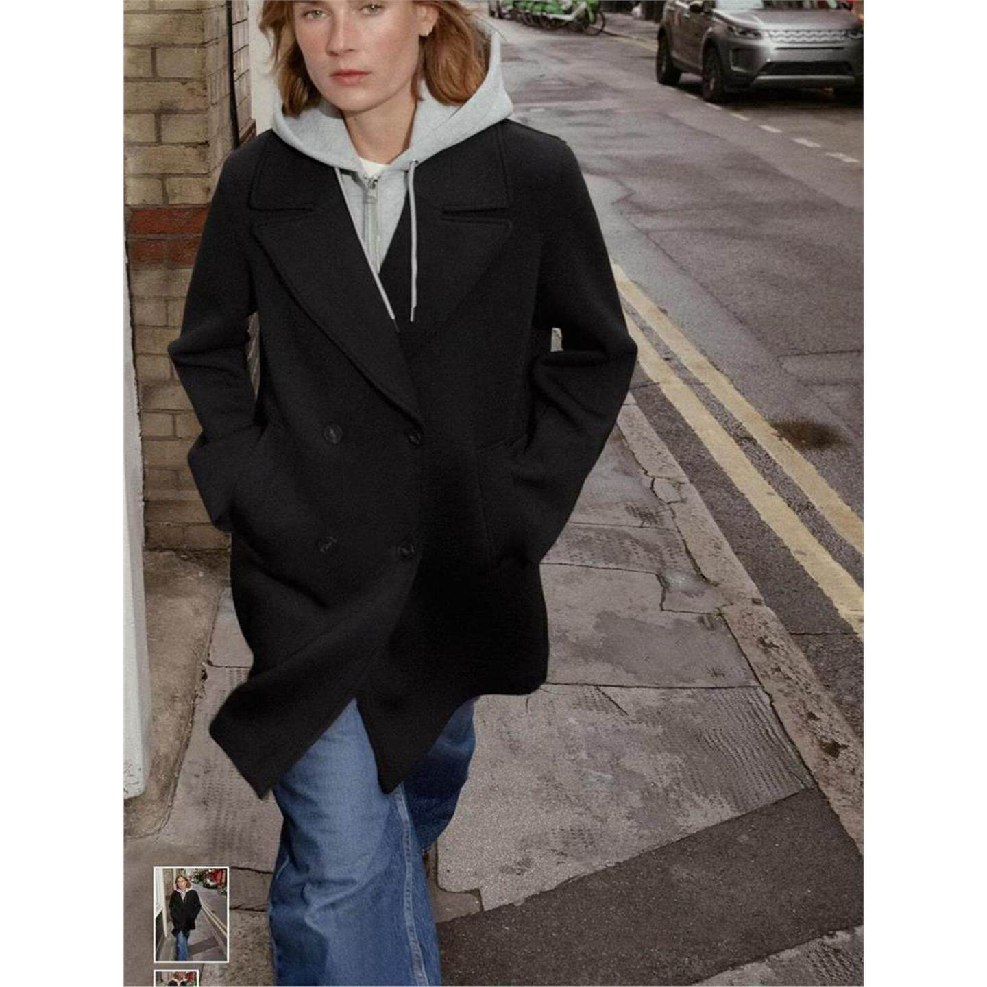 2025 秋冬季新品可拆连帽拼接风衣长袖西装大衣外套女8073039 800,淘宝优惠券,粉丝福利购,淘宝优惠卷