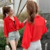 Áo chống nắng nữ 2019 mới mùa hè voan cardigan rất cổ tích áo mỏng phần rắn màu thời trang nước ngoài gas lỏng - Áo sơ mi chiffon ren Áo sơ mi chiffon ren