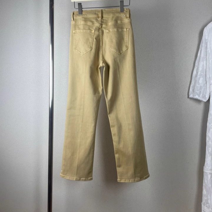 巨显瘦mo25春新款简约卡其色高腰弹力复古小直筒牛仔裤9分气质,淘宝优惠券,粉丝福利购,淘宝优惠卷