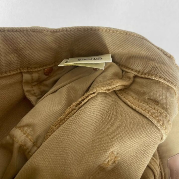 巨显瘦mo25春新款简约卡其色高腰弹力复古小直筒牛仔裤9分气质,淘宝优惠券,粉丝福利购,淘宝优惠卷