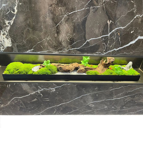 永生苔藓微景观长方形托盘样板间酒店玄关长条桌餐桌书房装饰包邮 - 图1