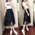 Đầm 2019 mùa hè mới của phụ nữ sequin áo thun lưới váy hai dây phù hợp với váy phổ biến - Váy eo cao