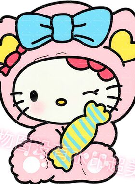 卡通可爱hellokitty贴画车身行李箱儿童房墙上装饰自粘贴纸防水