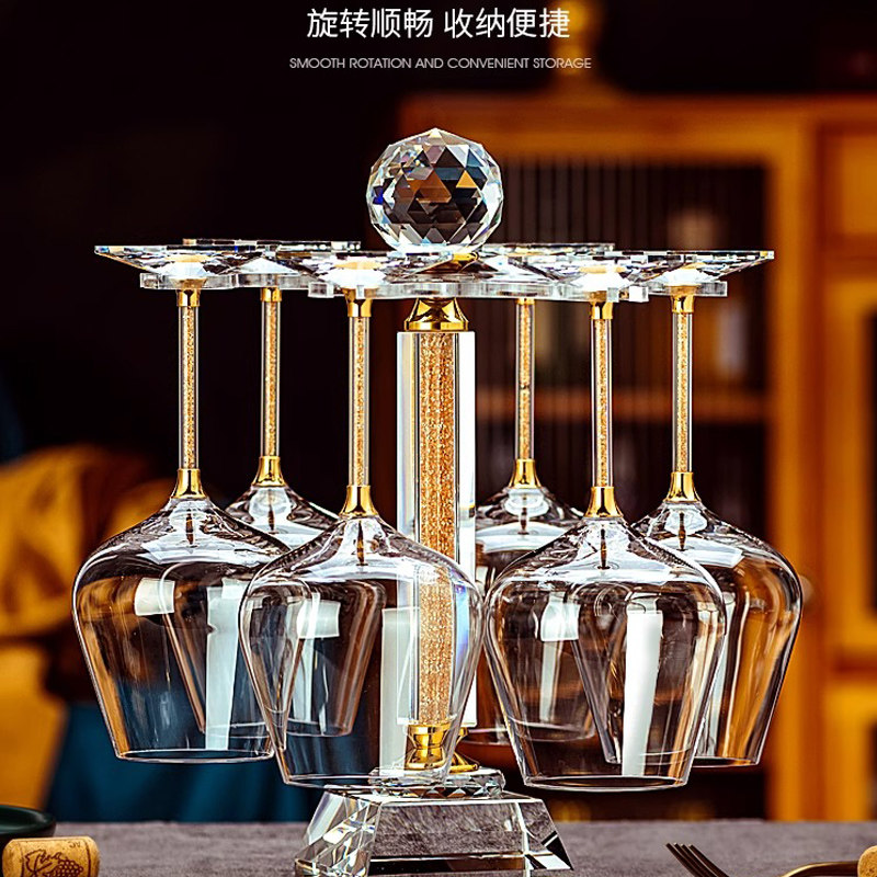 奢华高档金色勃艮第红酒杯套装旋转不倒翁醒酒器水晶高脚杯子家用,淘宝优惠券,粉丝福利购,淘宝优惠卷