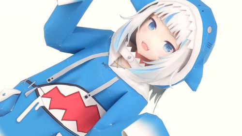宅漫社纸工坊3D手工纸模型鲨鱼女孩 噶呜·古拉 正比人形动漫纸模 - 图3