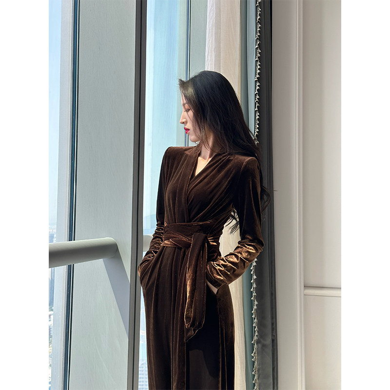 YOUKEFEIER原创时尚设计感秋季新款长袖气质显瘦纯色丝绒连体裤,淘宝优惠券,粉丝福利购,淘宝优惠卷