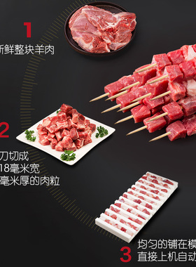 高狮全自动工厂牛羊猪肉串机器