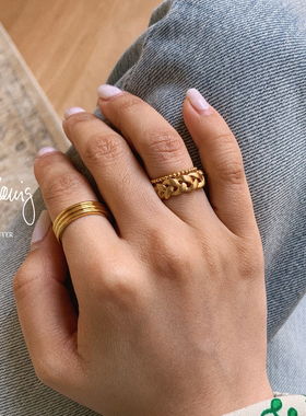 JaneKoenig哑光磨砂编织戒指