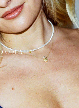 FEDOMA纯金雕刻香水瓶珍珠项链